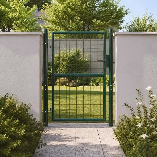Steel Fence Gate 100x125 Cm Green