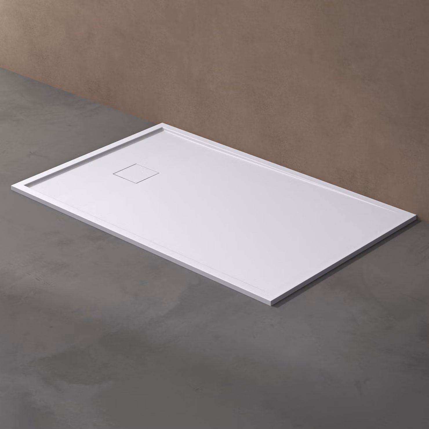 doporro Piatto Doccia 90x140x5cm, Piatto Doccia Geoma08W in Pietra Artificiale Bianco, Forma: Rettangolare