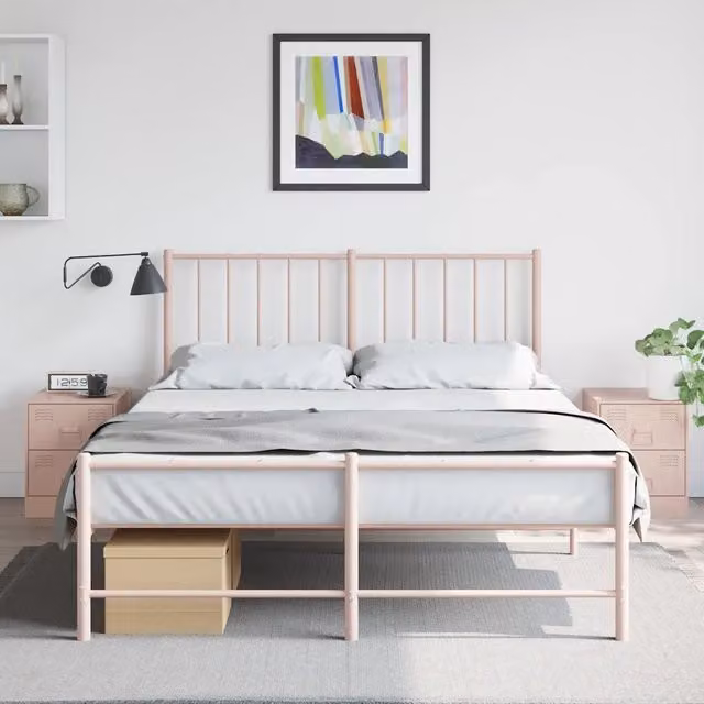 Set di 2 comodini Design Mania in metallo rosa L/P/H: 34,5 x 39 x 44 cm