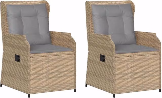 Panchina da Giardino | Panca da Giardino 2 pz Beige polyrattan