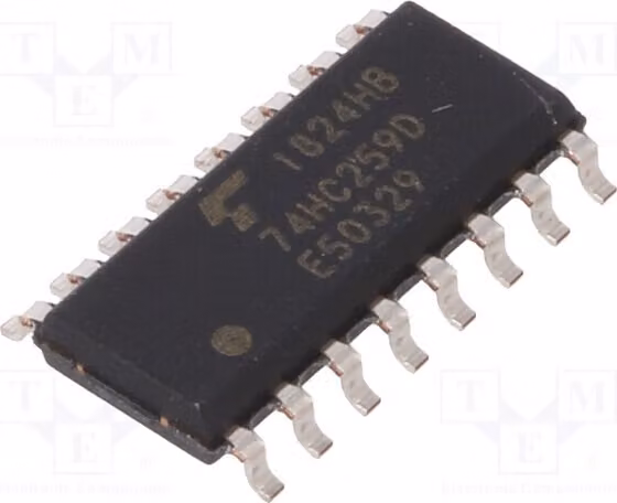 5 x 2 ÷ 6 VDC, 74HC259D(BJ), connettori a scatto SMD, 8 bit, fissaggio a scatto
