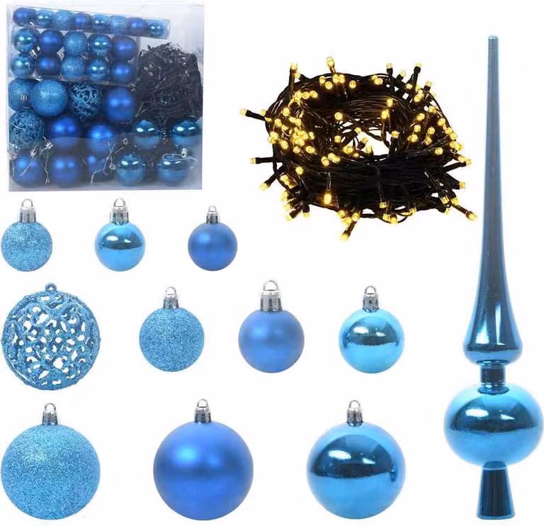 Set di Palle di Natale con 300 LED 120 pcs Blu Plastica