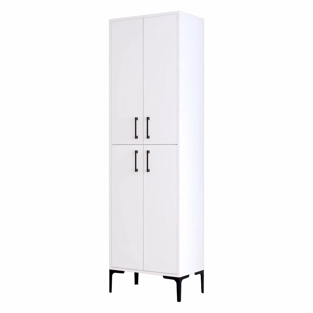 Armadio Multiuso DMORA Bianco con 6 Ripiani per Lavanderia o Camera da Letto L 60 cm x H 200 cm – 2