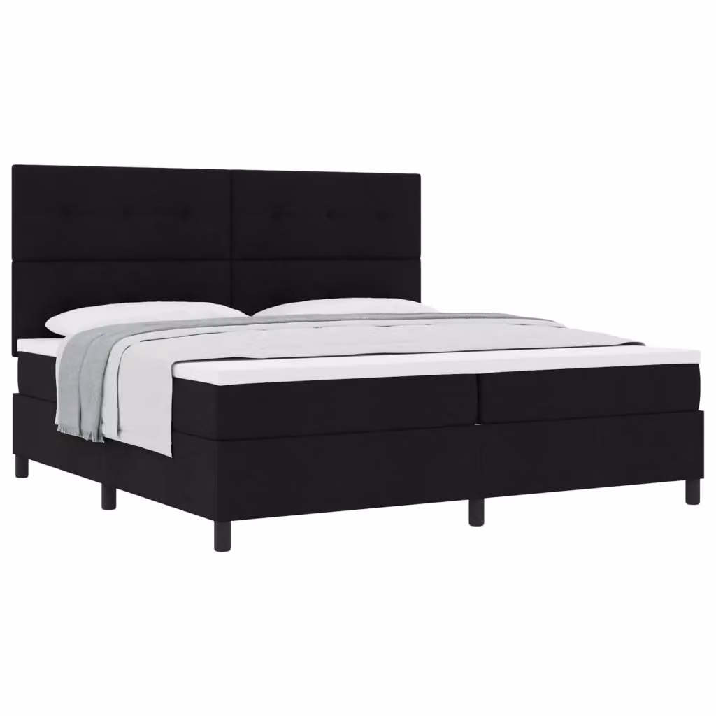 Letto a molle con testiera vidaXL in tessuto nero L: 200 cm, P: 200 cm, H: 280 cm – 2