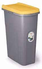 Pattumiera differenziata con ruote e coperchio a ribalta Stefanplast Home Eco System Giallo 40 l