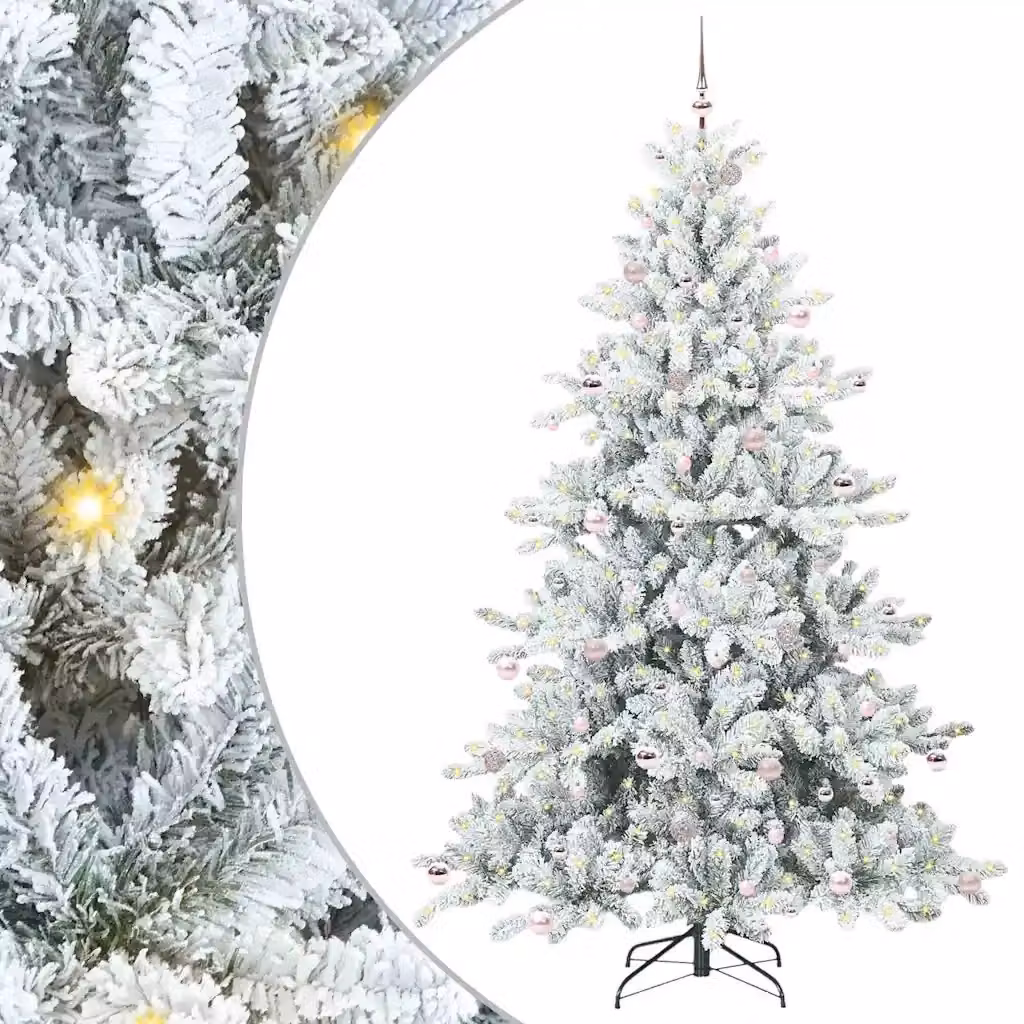 Albero di Natale artificiale moderno vidaXL bianco con rami pieghevoli, Altezza: 240 cm – 2