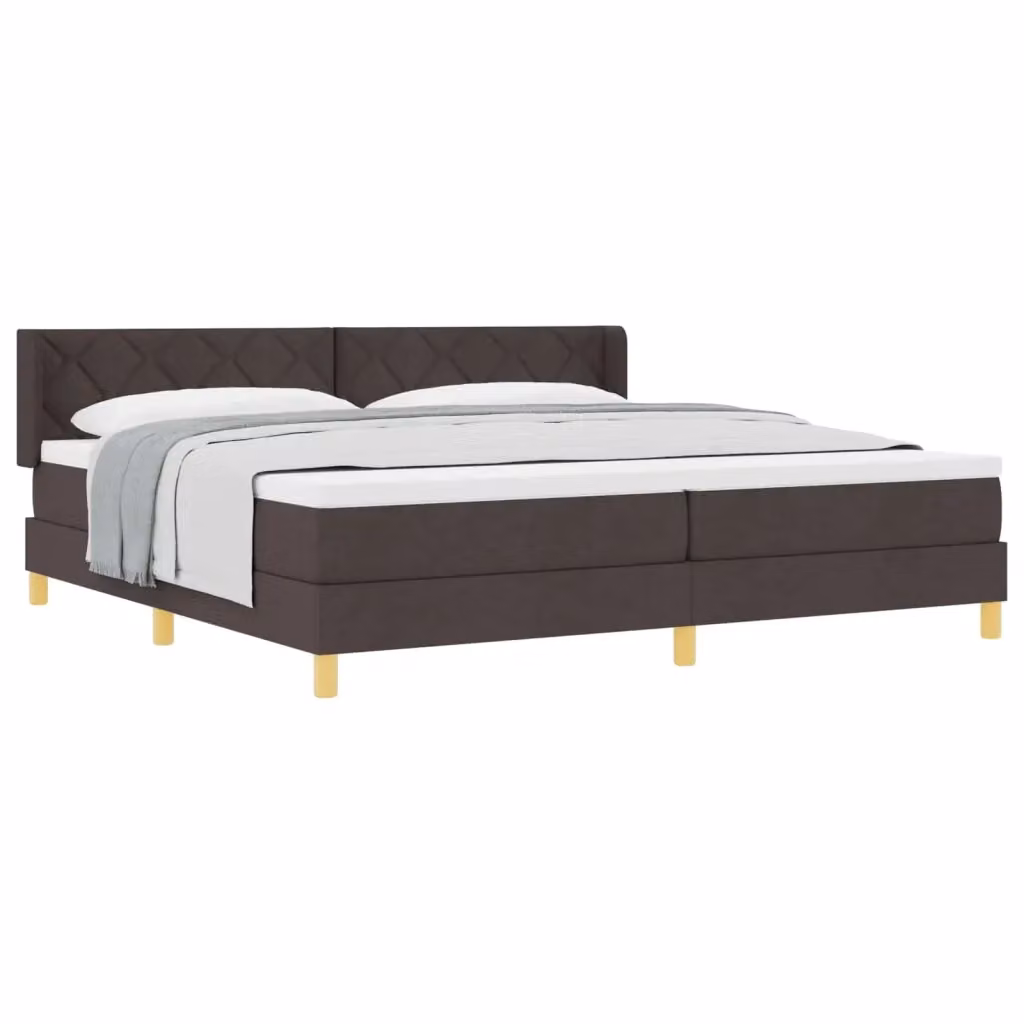 Letto a molle moderno vidaXL con testiera in tessuto marrone L/P/H: 200 x 200 x 280 cm – 2