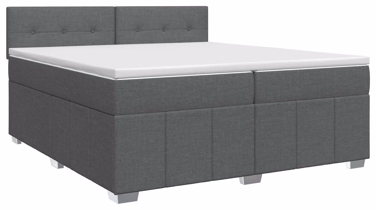 Letto a molle con materasso grigio scuro 200 x 200 cm in tessuto