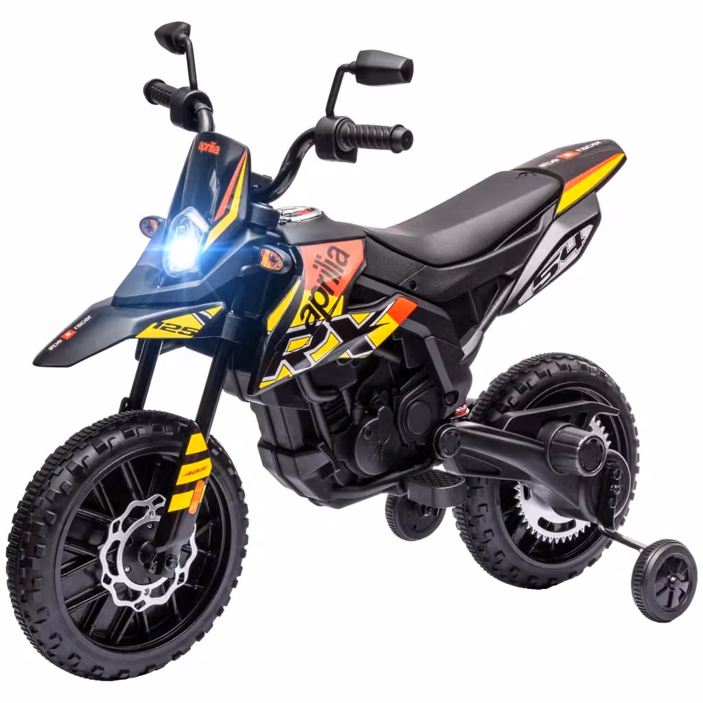 Motocicletta Elettrica Aprilia per Bambini con Luci e Suoni, Gialla – 2