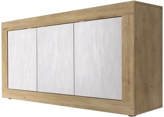 Buffet 3 porte collezione ACCESS. Colori bianco e rovere chiaro