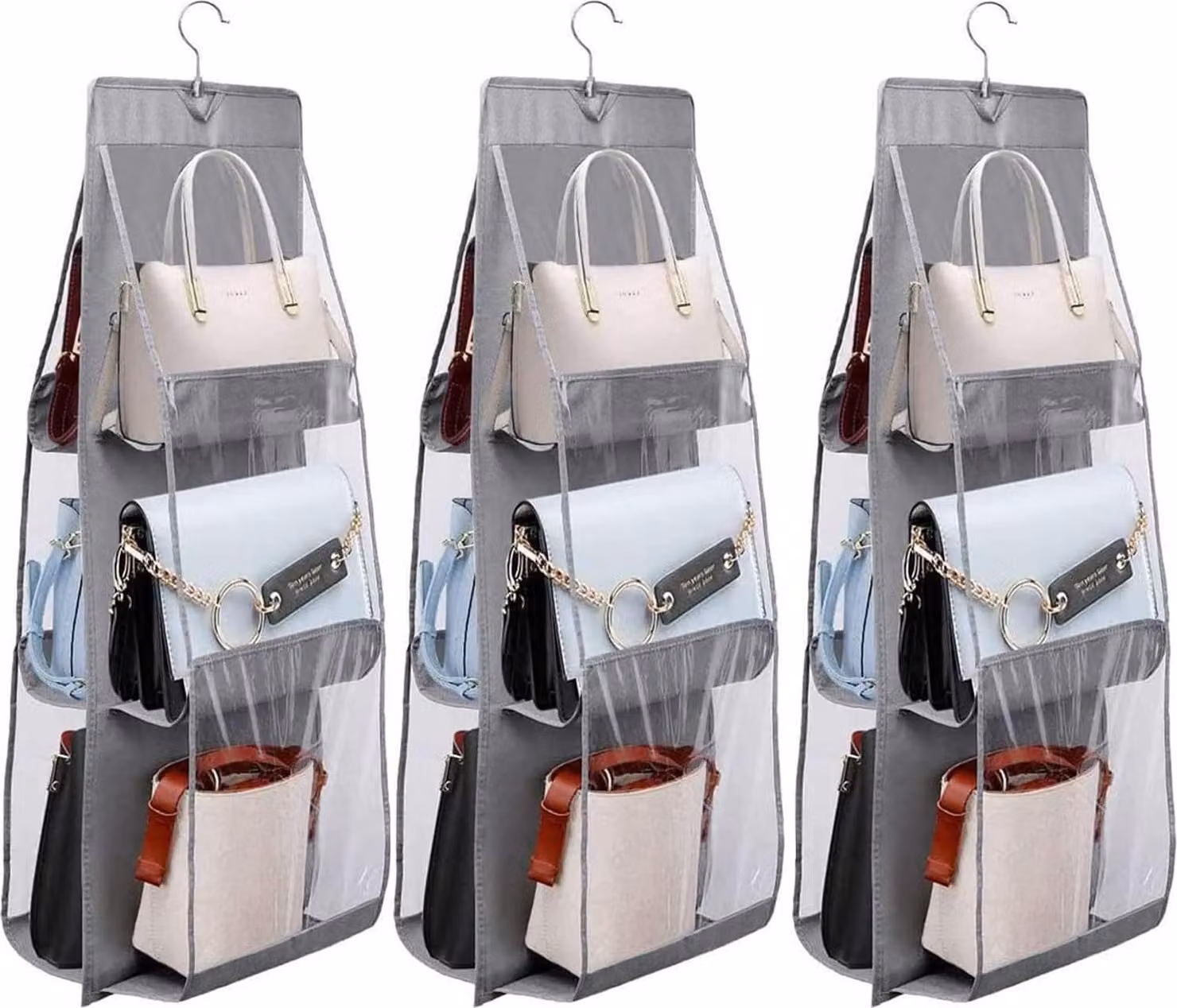 Appendino organizzatore per borse con 6 tasche - 3 pezzi per una conservazione efficiente