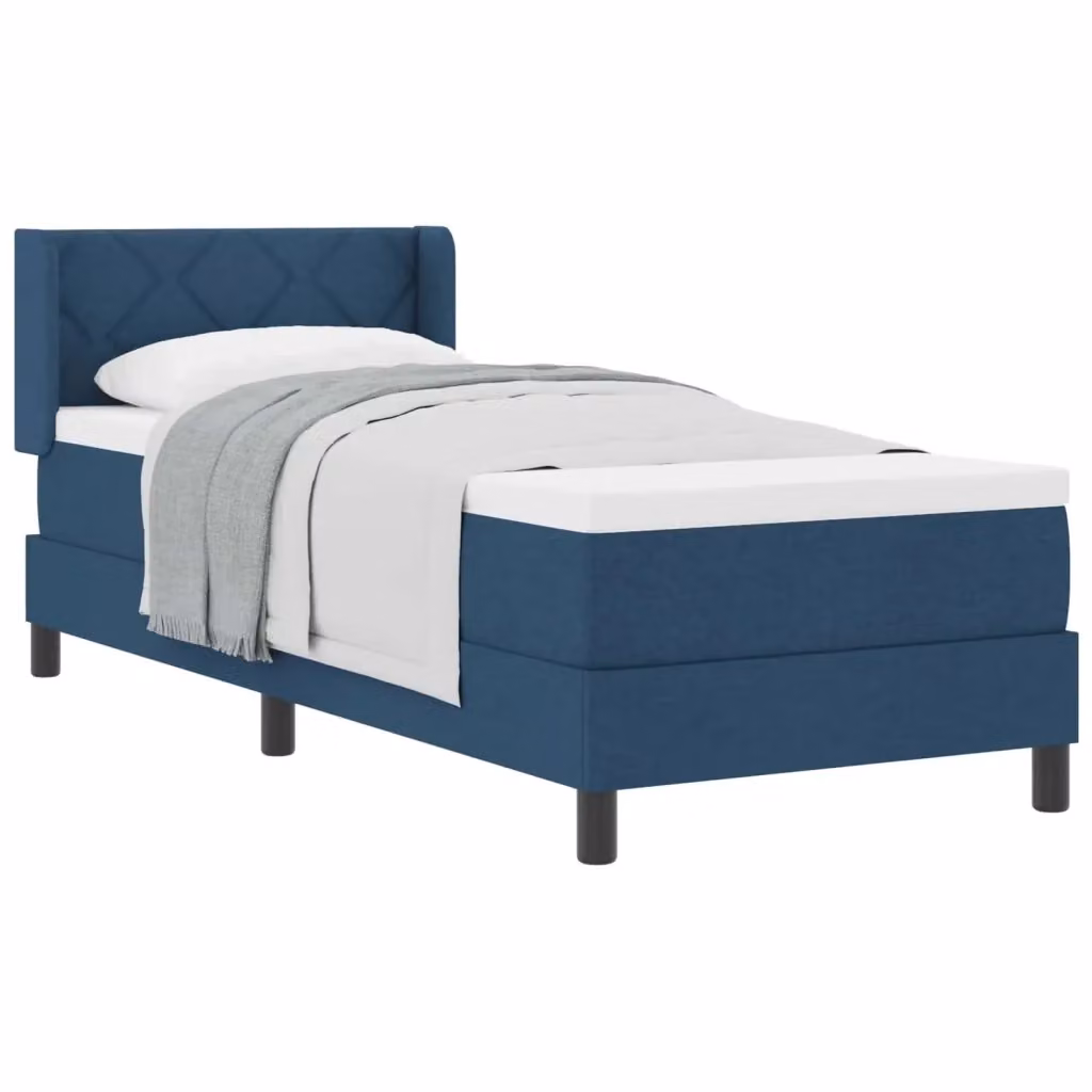Letto a molle con testiera vidaXL in tessuto blu L: 200 cm, P: 80 cm, H: 80 cm – 2