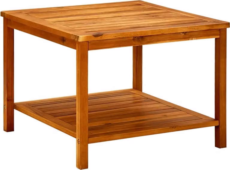 Tavolino da Salotto 60x60x45 cm in Legno Massello di Acacia