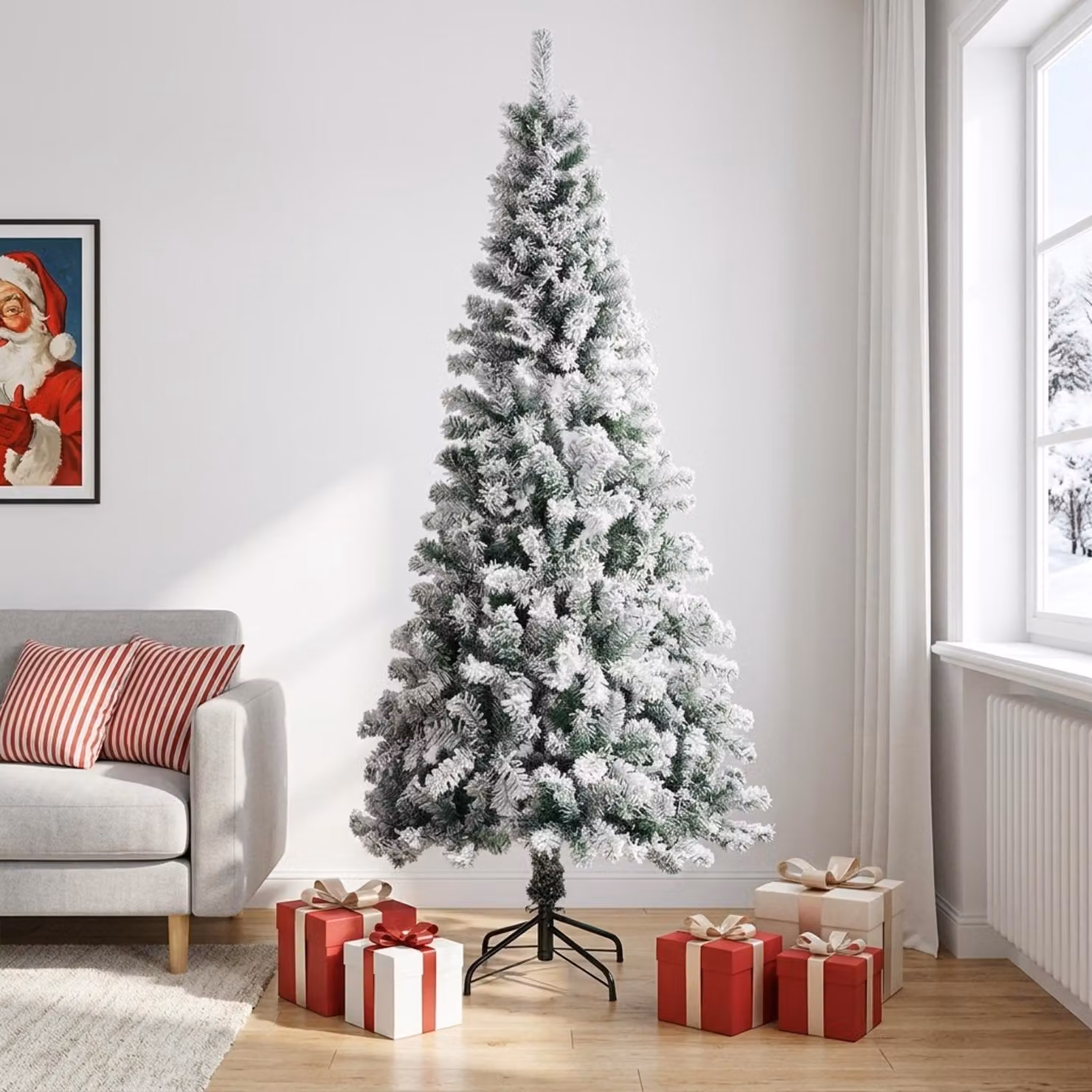 vidaXL Albero di Natale artificiale 240 cm PVC e Acciaio