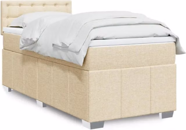 Giroletto a Molle con Materasso Crema 80x200 cm inTessuto 3289214