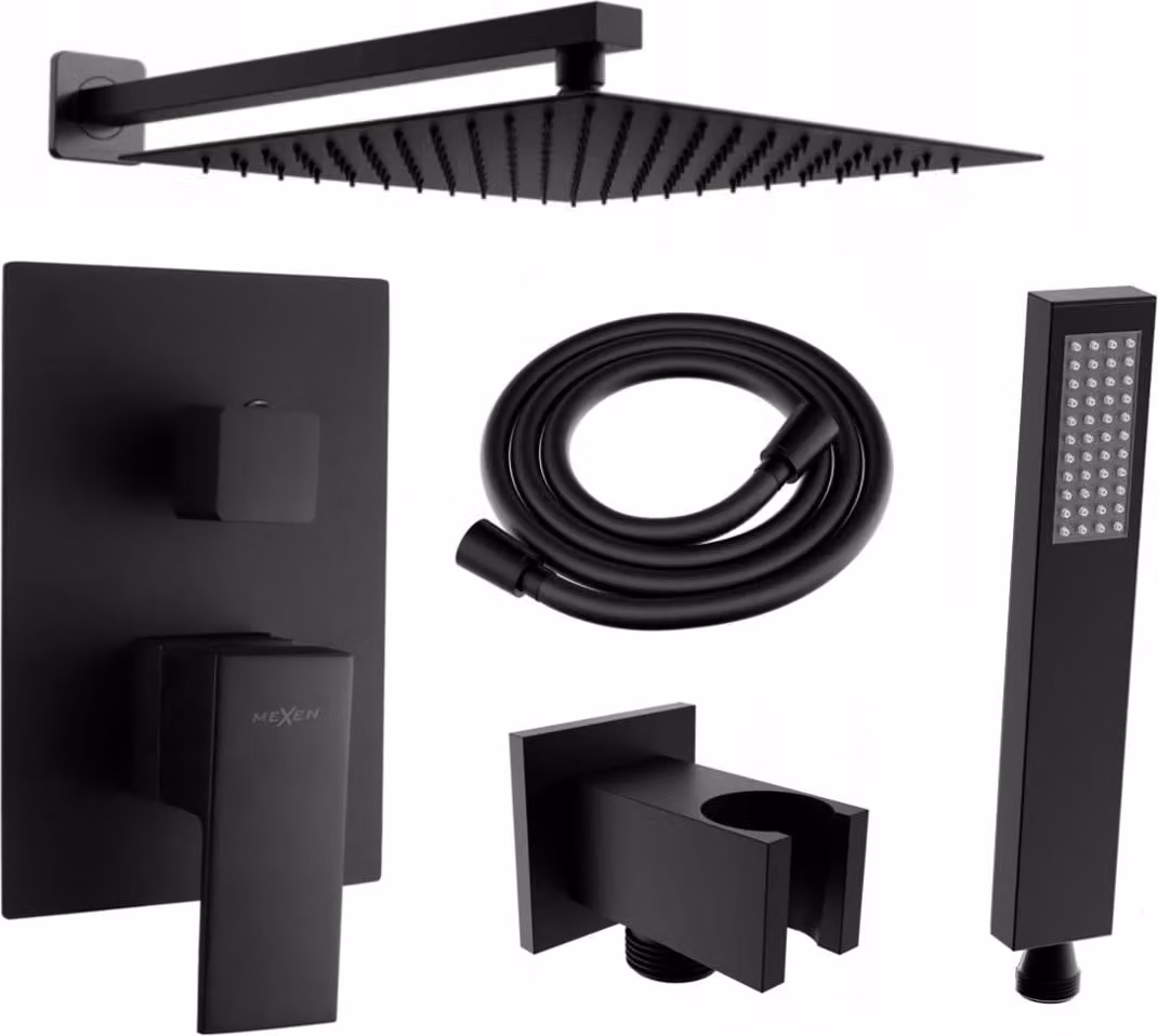 Mexen Uno DR02 set doccia ad incasso, nero - 71435DR02-70