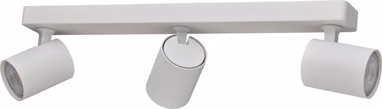 Oktaplex Bora barra spot in alluminio con lampadina GU10 dimmerabile a 3 livelli bianco caldo orientabile a 3 fiamme bianche