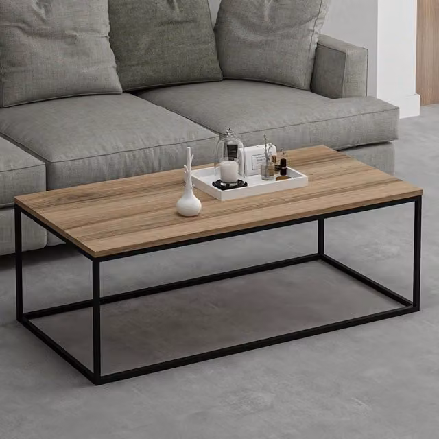 Tavolino da salotto rettangolare Arcella DMORA colore marrone e nero L/P/H: 120 x 60 x 42 cm