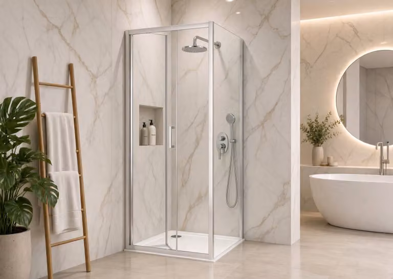 Box Doccia 2 lati 80x80 cm fisso + soffietto H195 cm ISA Cromato
