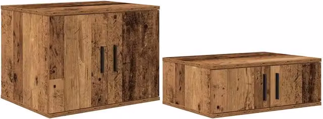 Armadio di stoccaggio moderno minimalista 127 x 41 x 40 cm 2 ripiani durevole in legno multistrato legno antico 02_0052108