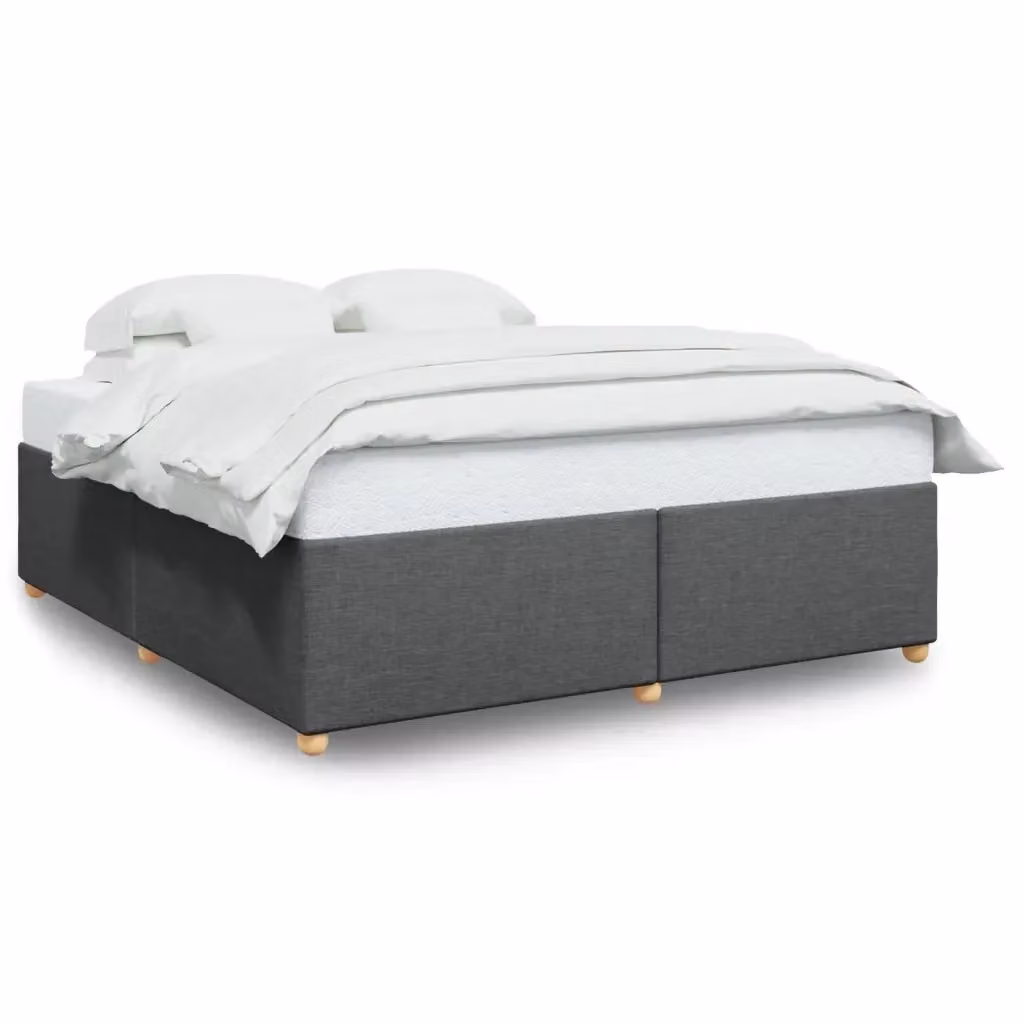 Giroletto vidaXL senza materasso in tessuto grigio con doghe in legno 200 x 200 cm – 2