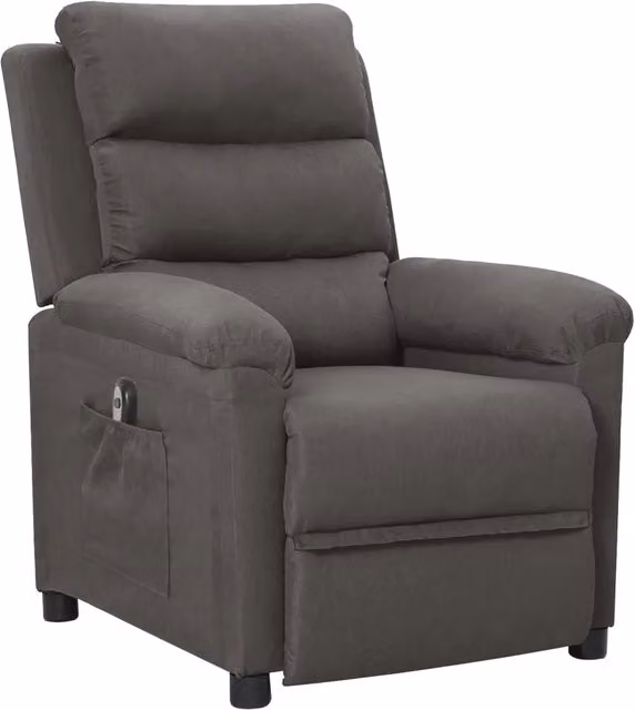 Poltrona | Sedia Relax Elettrica Reclinabile Grigio Scuro in Tessuto