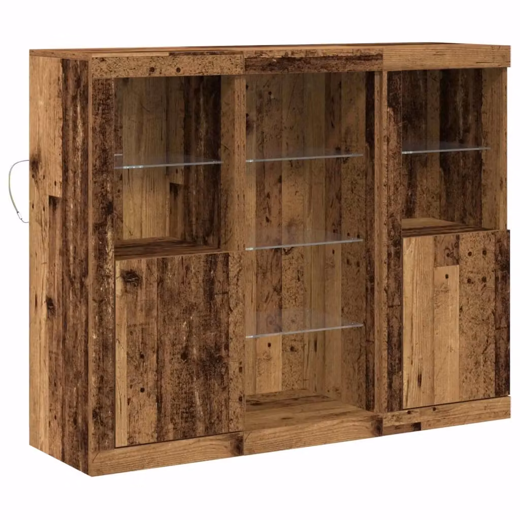 Madia moderna vidaXL in legno ingegnerizzato marrone con illuminazione LED integrata L/P/H: 123,5 x 37 x 100 cm – 2