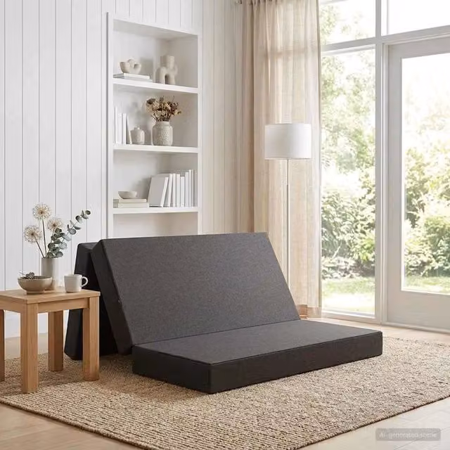 Divano Letto Pieghevole Moderno vidaXL Grigio L: 140 cm, P: 67 cm, H: 45 cm