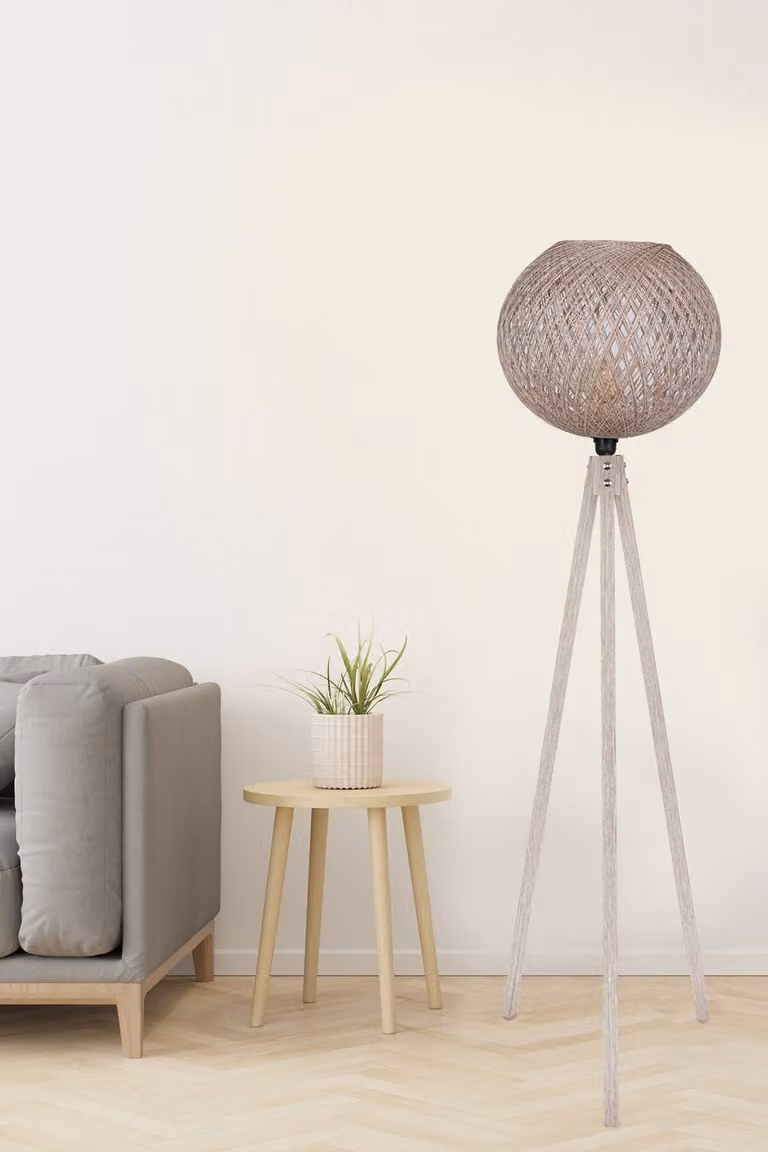 Opviq, 194, lampade da terra, crema, MDF, 38 x 38 x 145 cm