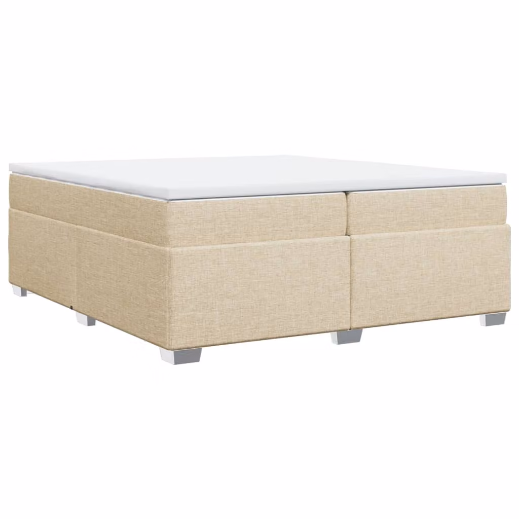 Giroletto a Molle con Materasso Crema 200x200 cm in Tessuto