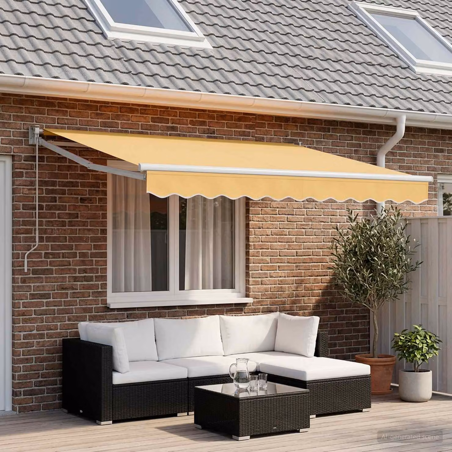 Telo di ricambio per tenda da sole vidaXL in poliestere, colore sabbia, 6 x 3 m