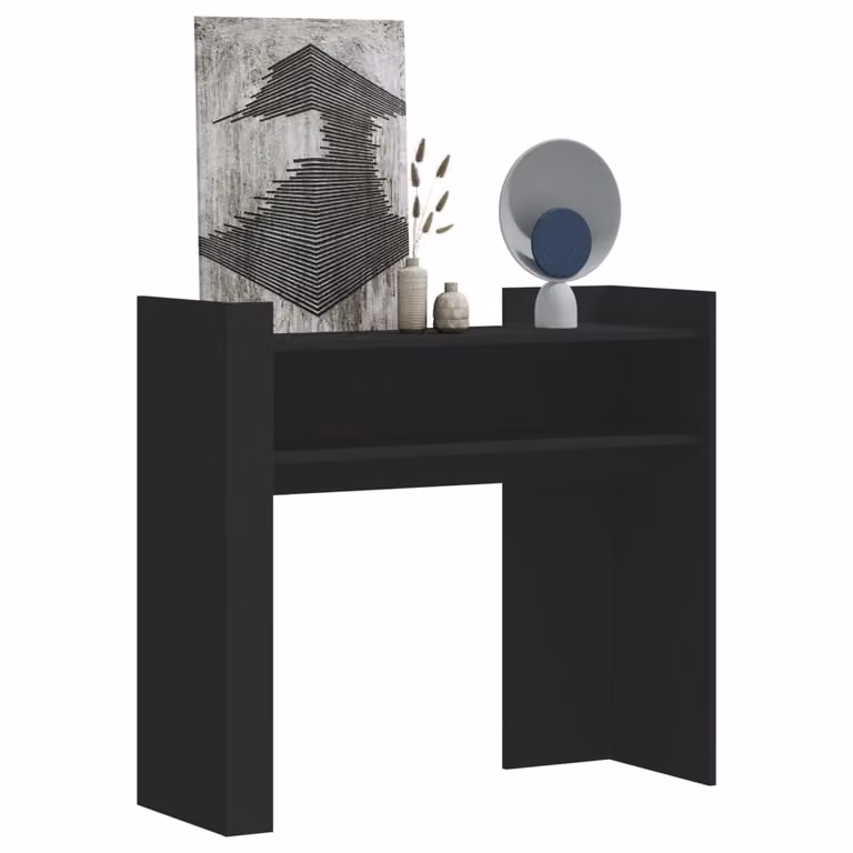 vidaXL Tavolino Consolle Nero in Legno e MDF L: 100 cm, P: 35 cm, H: 90 cm