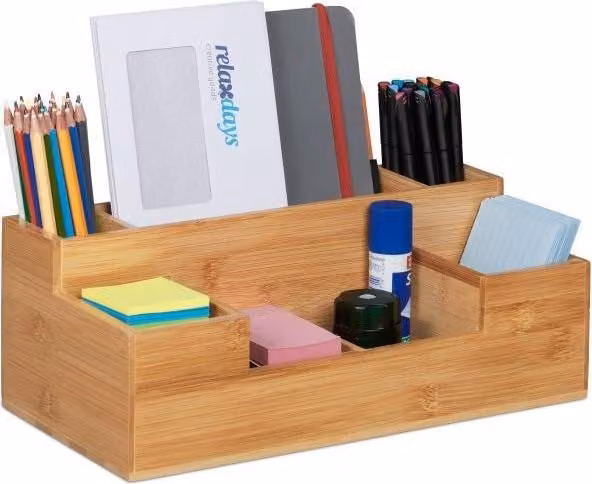 Organizzatore da scrivania in bambù