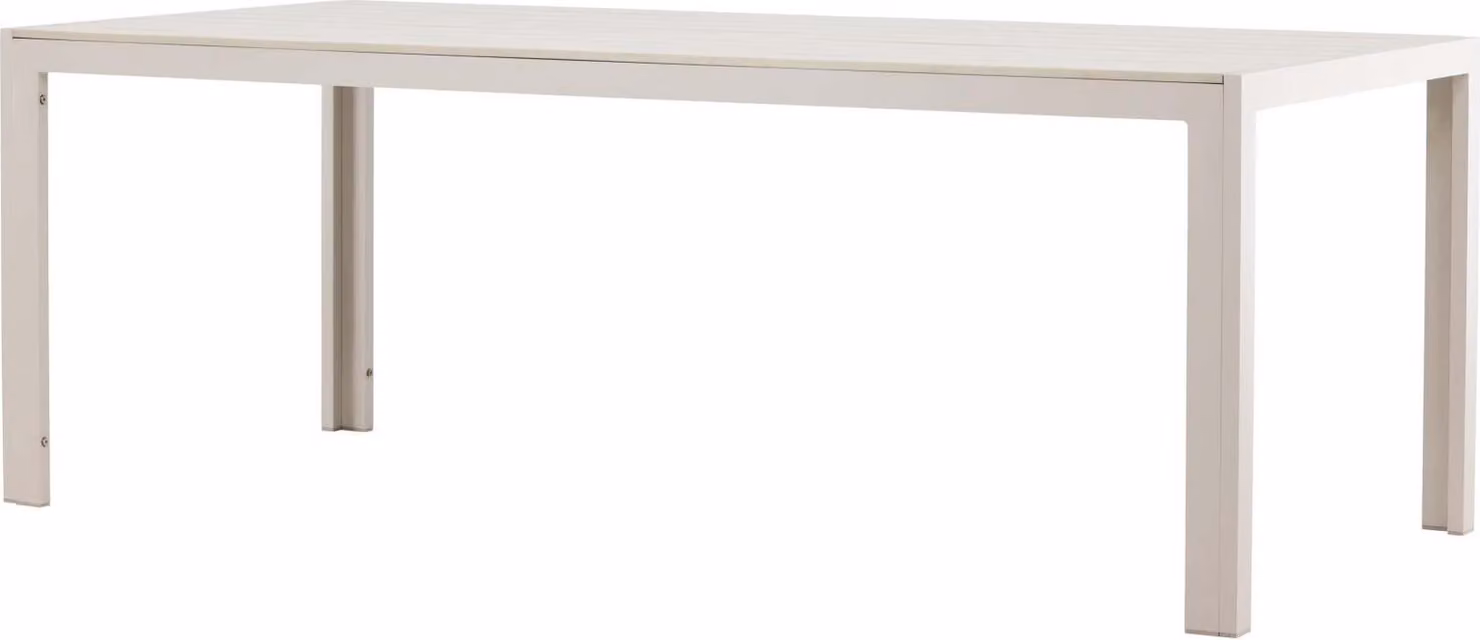 FURNLUX Tavolo da pranzo per esterni Mirko Beige 90cm / Colore principale: Beige / Dimensioni: 90 x 205 x 74 cm