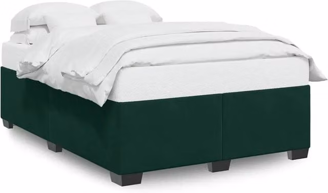 Letto matrimoniale | Letto per adulti | Giroletto senza Materasso Verde Scuro 140x190 cm in Velluto