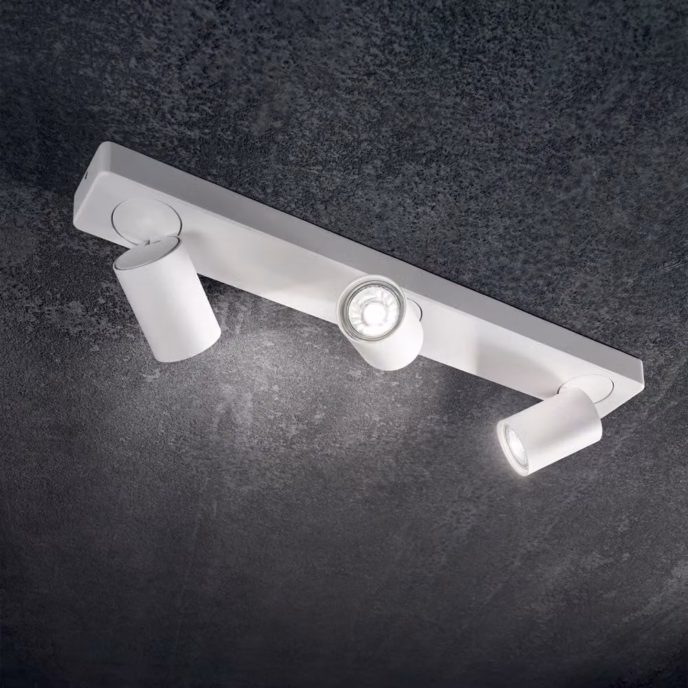 Plafoniera Moderna Ideal Lux Rudy in Metallo Bianco con 3 Luci LED 7W Luce Calda 3000K – 2