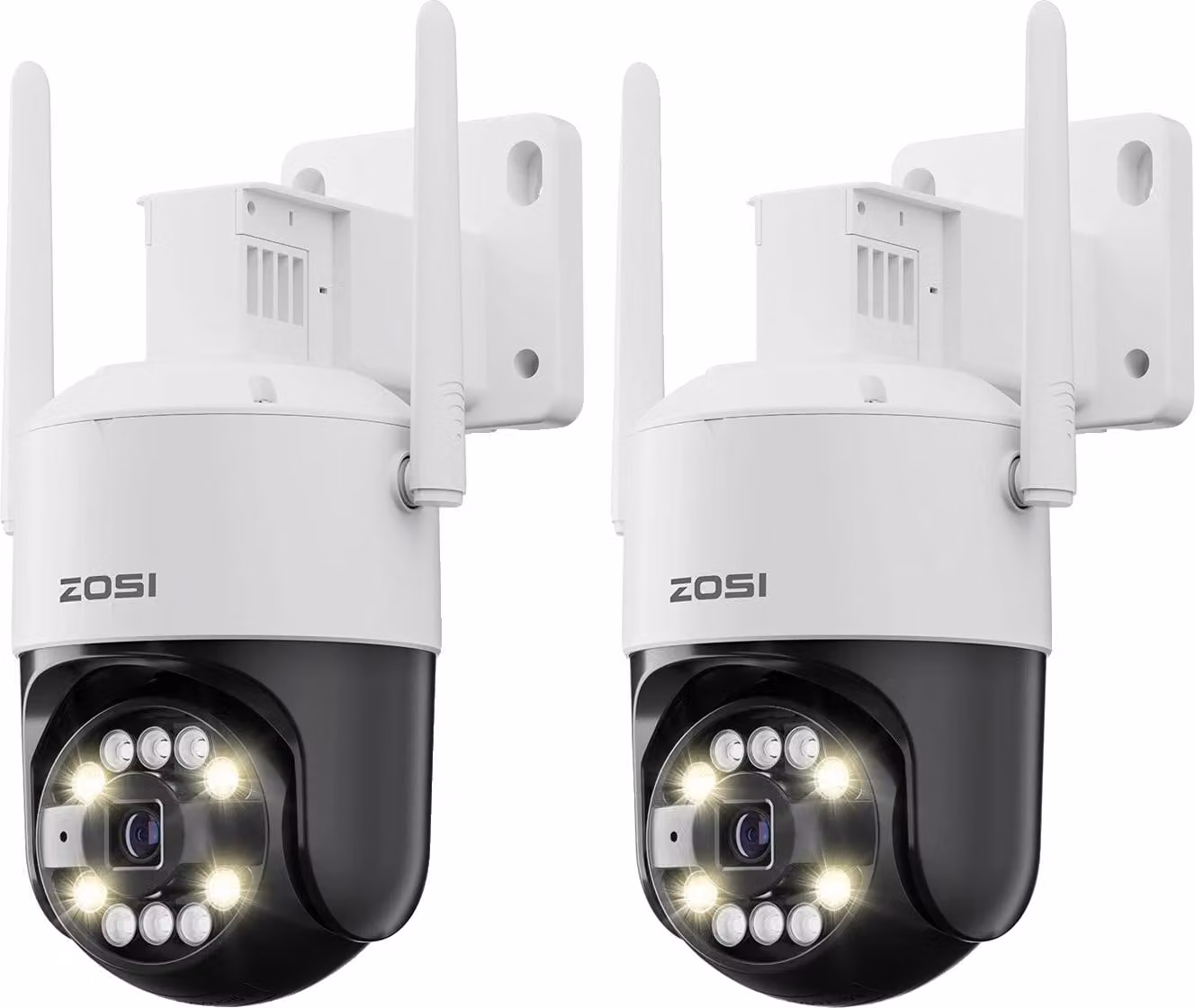 Telecamera di sicurezza, risoluzione 8MP, visione notturna intelligente, 2 telecamere da 5MP