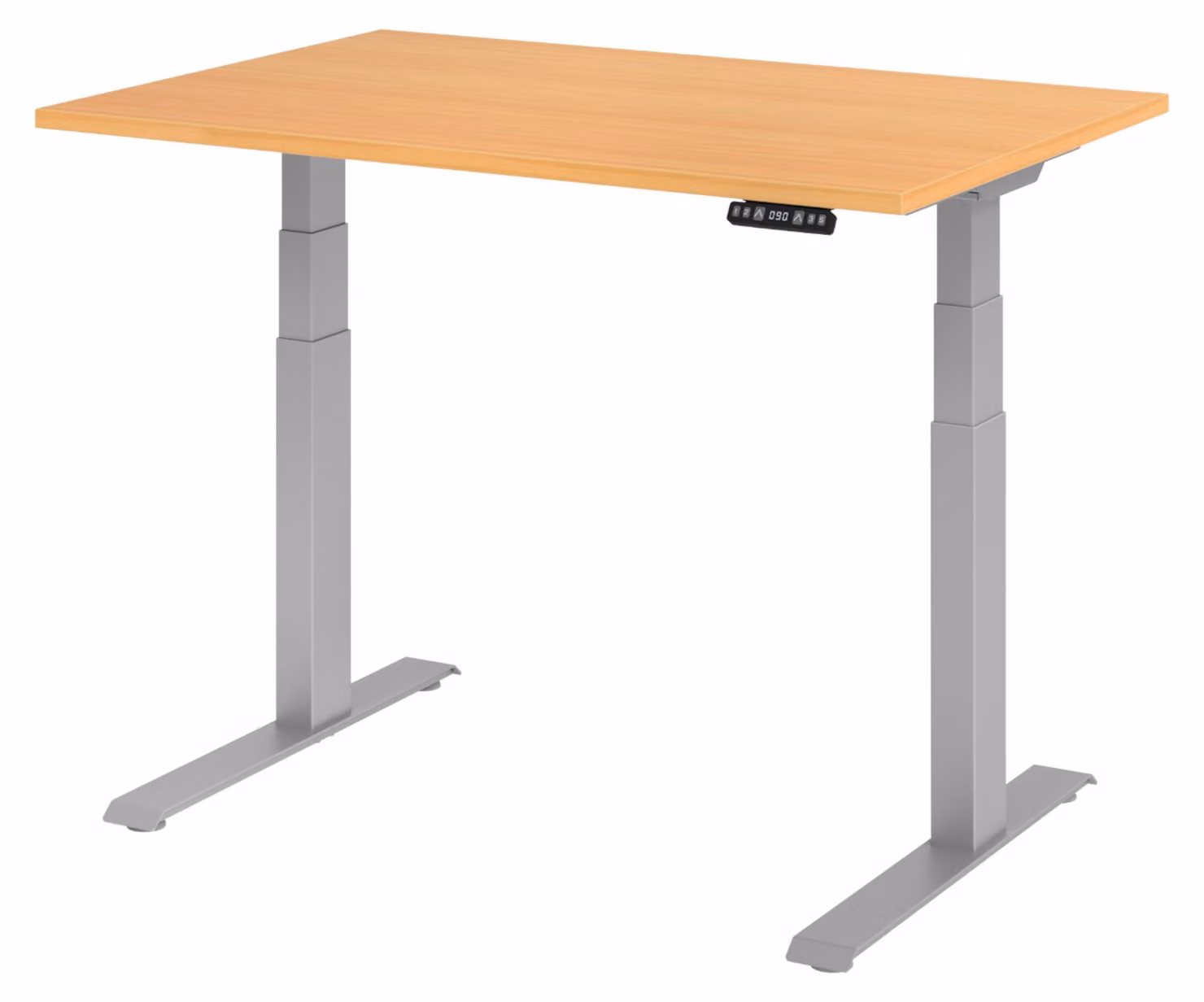 Scrivania elettrica bümö XDKB - Struttura: argento, finitura: faggio, dimensioni: 120 x 80 cm