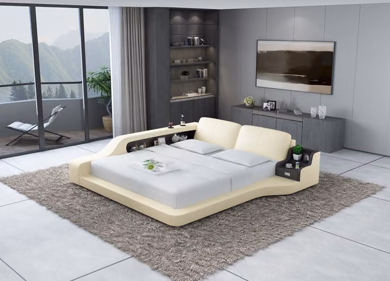 Designer Bett Polsterbett Luxusbett Doppelbett Ehebett Betten 140/160/180 LB8841
