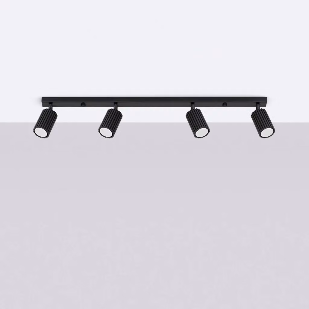 Plafoniera a barra Pure Lume GRAVIO nera con 4 spot orientabili GU10, L: 81 cm – 2