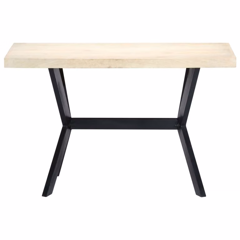 vidaXL Tavolo da pranzo bianco 120x60x75 cm in legno massiccio di mango
