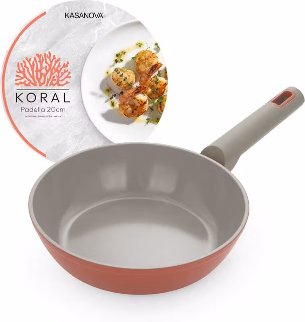 Padella antiaderente in ceramica Kasanova colore rosso, diametro 20 cm