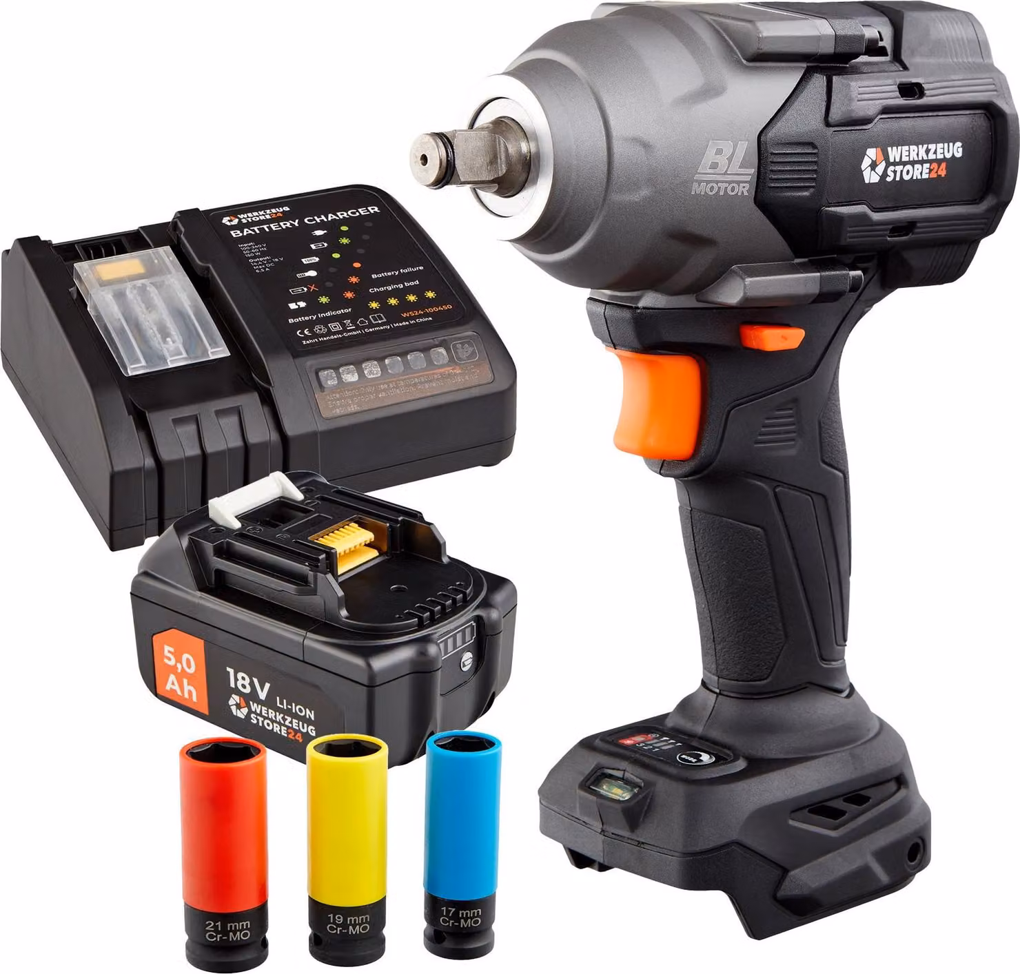Avvitatore a impulsi a batteria WS24 WDS 18V 1/2" 950 NM / 1x batteria 5,0 Ah + caricatore rapido incl. bussole
