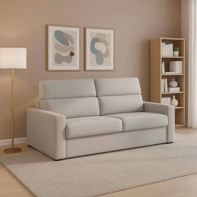 Divano Letino DMORA a 2 posti, Made in Italy, Grigio, L: 200 cm, P: 95 cm, H: 100 cm