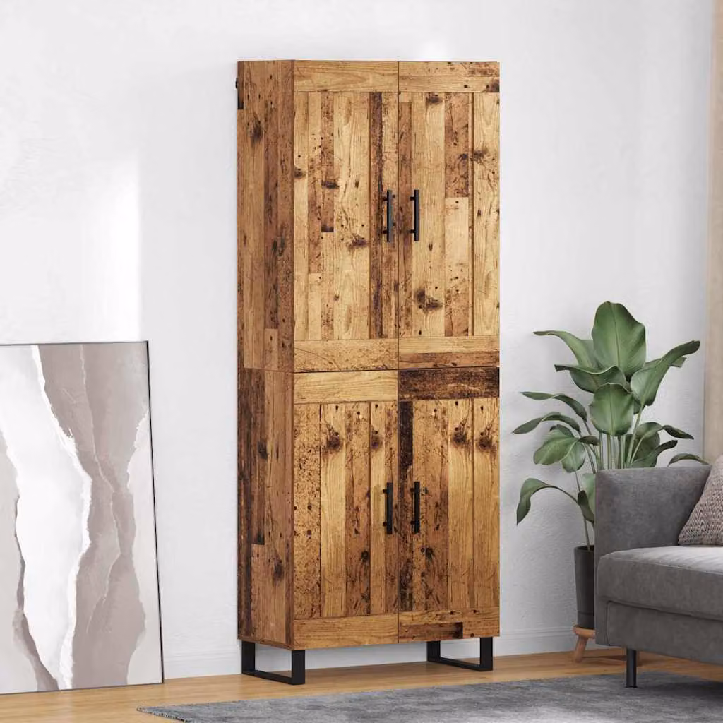 Set di 2 credenze vidaXL in legno vecchio marrone per soggiorno e sala da pranzo L: 69,5 cm, P: 34 cm, H: 180 cm