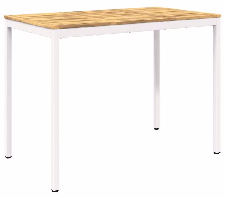 Tavolo da giardino, bianco, 141 x 80,5 x 105 cm, in legno massello di acacia
