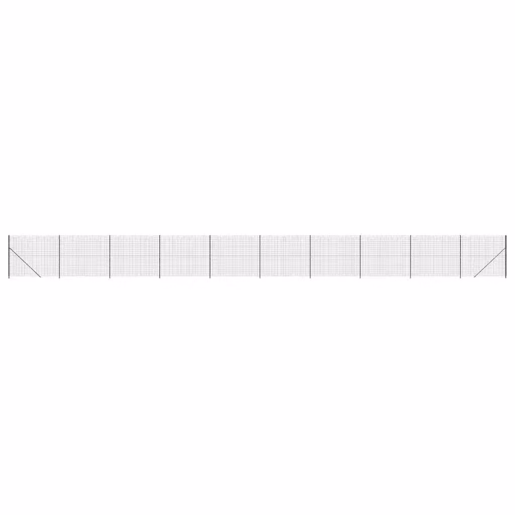Recinzione Metallica con Flangia vidaXL in Acciaio Zincato Rivestito in PVC Colore Antracite 1,6 x 25 m – 2