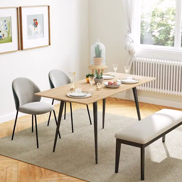 TAVOLO DA PRANZO ALLUNGABILE 120/160x75 cm MDF NATURAL WOOD