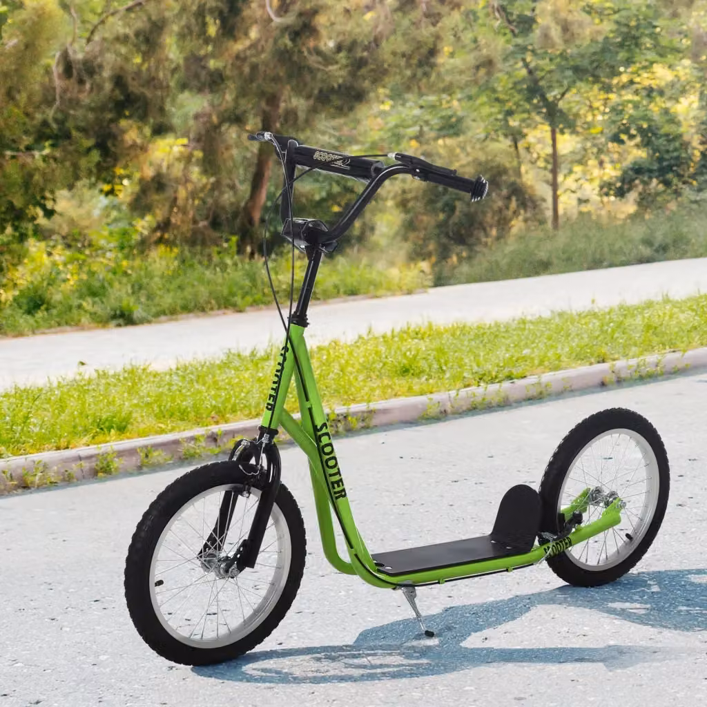 Monopattino per bambini XYLO da 16 pollici con freno a mano e manubrio regolabile, verde – 2