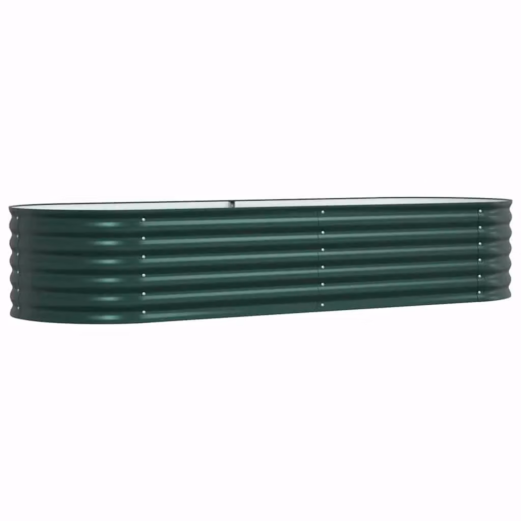Fioriera rialzata moderna HELLOSHOP26 in acciaio verde per orto e giardino L: 240 cm, P: 80 cm, H: 44 cm – 2